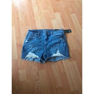 High-Rise Crochet Hem Jean Shorts NWT